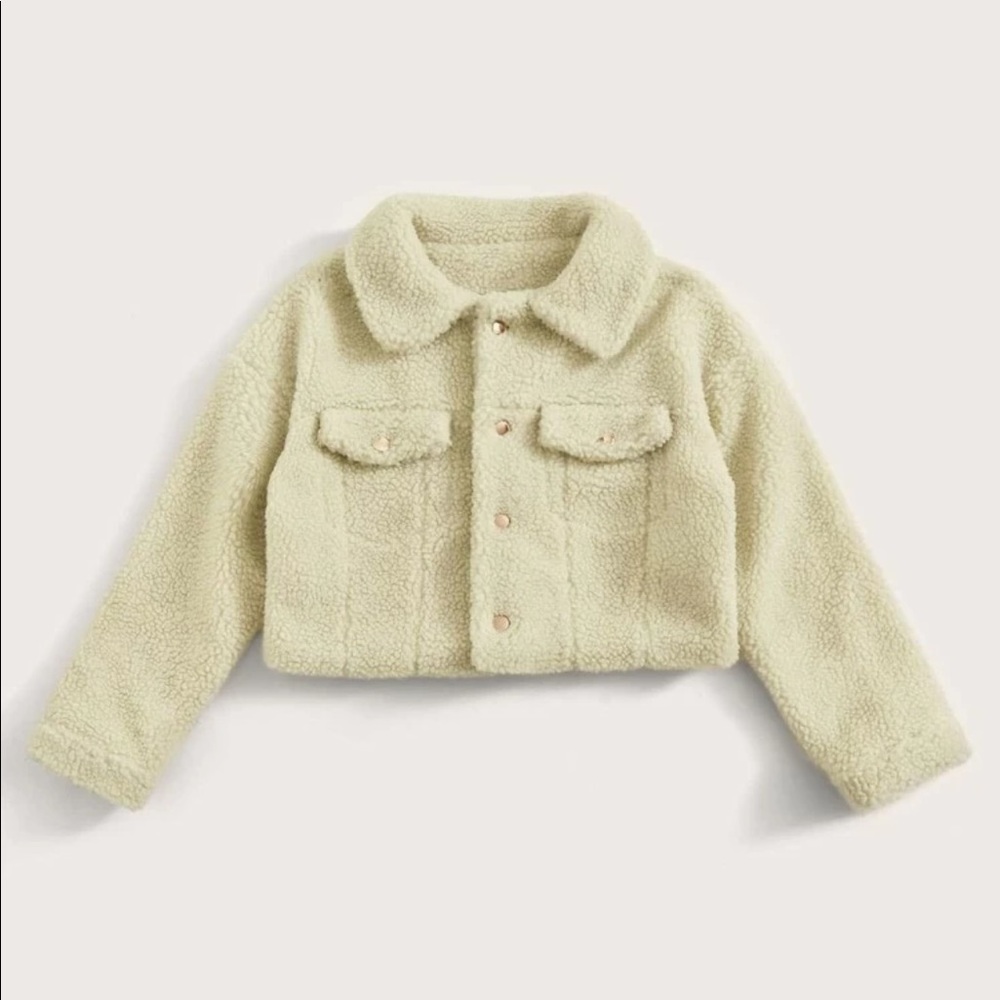 Cropped teddy coat from shein